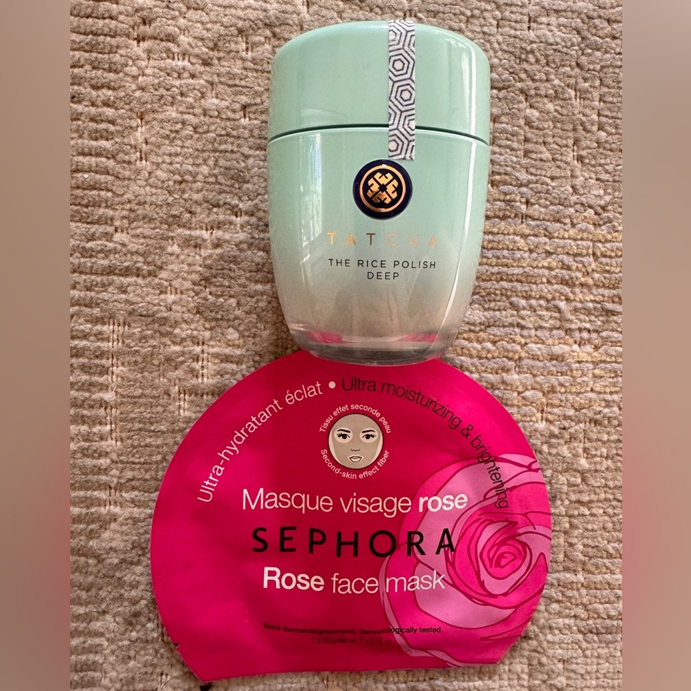 Tatcha Rice Polish and Rose Mask